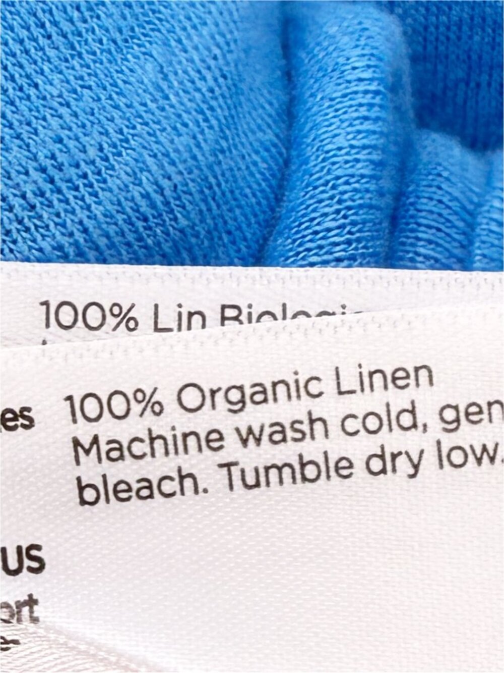 EILEEN FISHER Organic Linen Jersey LSV Tee Easy Fit, Basic Length Azure M - Picture 5 of 7